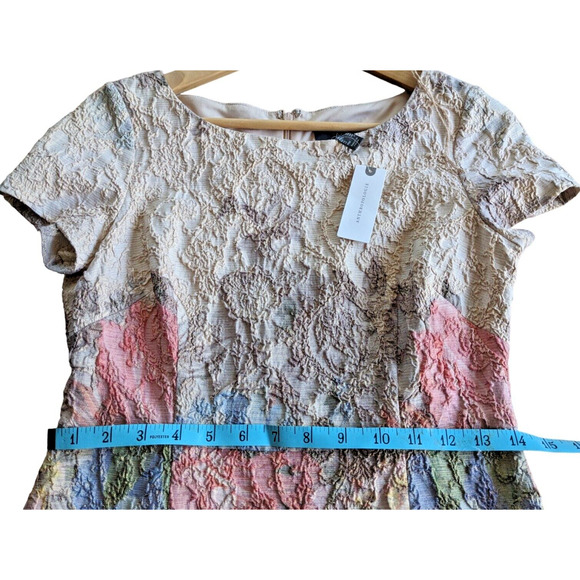 Adrianna Papell Melinda Gown 4 Pastel Matelasse Floral Dress Formal Bridgerton - Picture 16 of 16